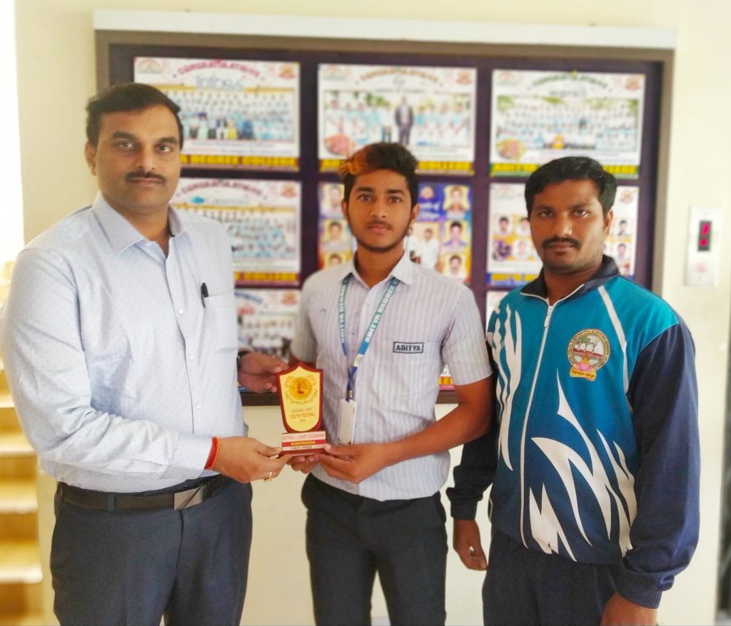 ADITYA DEGREE COLLEGE STUDENT SELECTED FOR SOUTH ZONE CRICKET TEAM