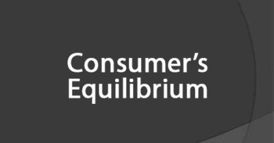 Consumer Equilibrium