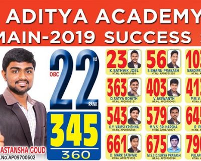 Aditya Flaunts Its Success Story In JEE Main